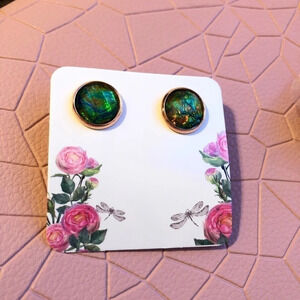 Handmade Green Stud Earrings